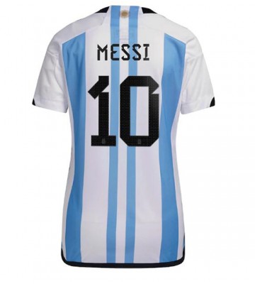 Argentyna Lionel Messi #10 Koszulka Podstawowych Kobiety MŚ 2022 Krótki Rękaw